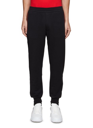 Main View - Click To Enlarge - ALEXANDER MCQUEEN - LOGO TAPE POCKET COTTON JOGGER PANTS