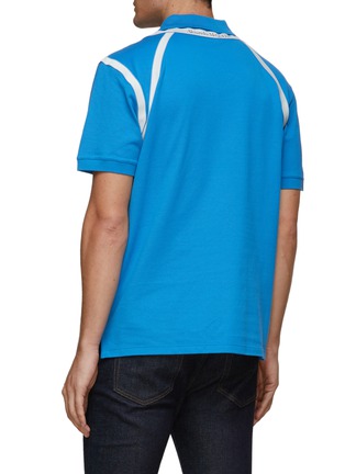 Back View - Click To Enlarge - ALEXANDER MCQUEEN - Logo Tape Harness Cotton Polo Shirt