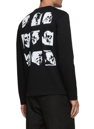 Back View - Click To Enlarge - ALEXANDER MCQUEEN - Skull Study Print Cotton Long Sleeved T-Shirt
