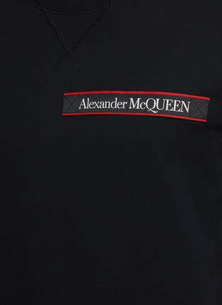  - ALEXANDER MCQUEEN - Logo Tape Cotton Crewneck Sweatshirt