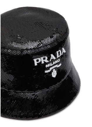 Detail View - Click To Enlarge - PRADA - Logo Sequin Bucket Hat