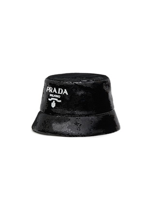 Main View - Click To Enlarge - PRADA - Logo Sequin Bucket Hat