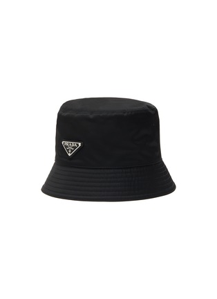 Main View - Click To Enlarge - PRADA - Enamelled Triangle Logo Plaque Re-Nylon Bucket Hat