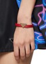 PRADA - Logo charm Saffiano leather bracelet