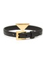PRADA - Triangular Metal Logo Saffiano Leather Bracelet