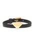 Main View - Click To Enlarge - PRADA - Triangular Metal Logo Saffiano Leather Bracelet