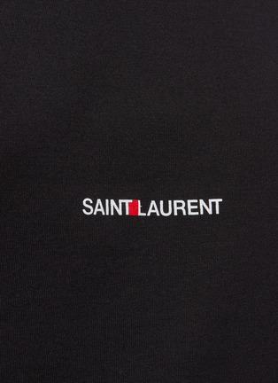  - SAINT LAURENT - Logo Appliqué Cotton Jersey T-Shirt