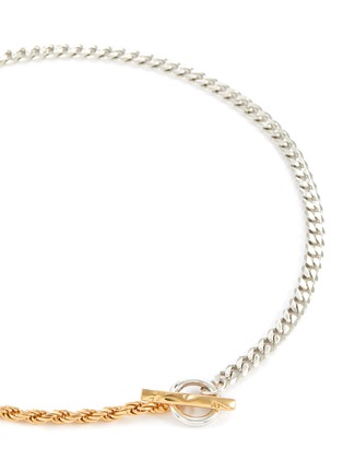Detail View - Click To Enlarge - EMANUELE BICOCCHI - GOLD TWIST ANGLED SILVER CURB NECKLACE
