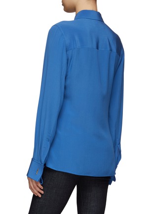 Back View - Click To Enlarge - SAINT LAURENT - Pleated sleeve silk shirt