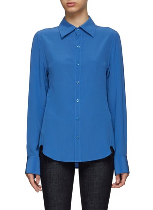 Main View - Click To Enlarge - SAINT LAURENT - Pleated sleeve silk shirt