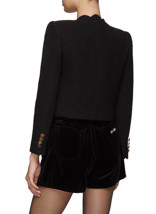 Back View - Click To Enlarge - SAINT LAURENT - Heart button scalloped collar blazer