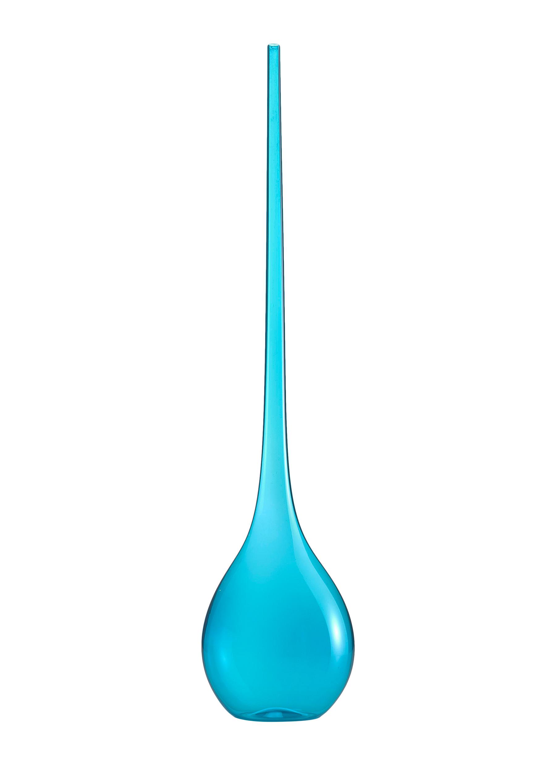 Bolle Tall Glass Vase - Aquamarine