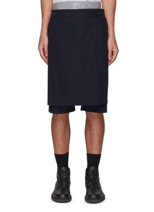 Main View - Click To Enlarge - DRIES VAN NOTEN - PARWIN FRONT WRAP TAILORED SHORTS