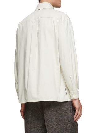 Back View - Click To Enlarge - LEMAIRE - Enlarged Chest Pocket Neck Gusset Cotton Shirt