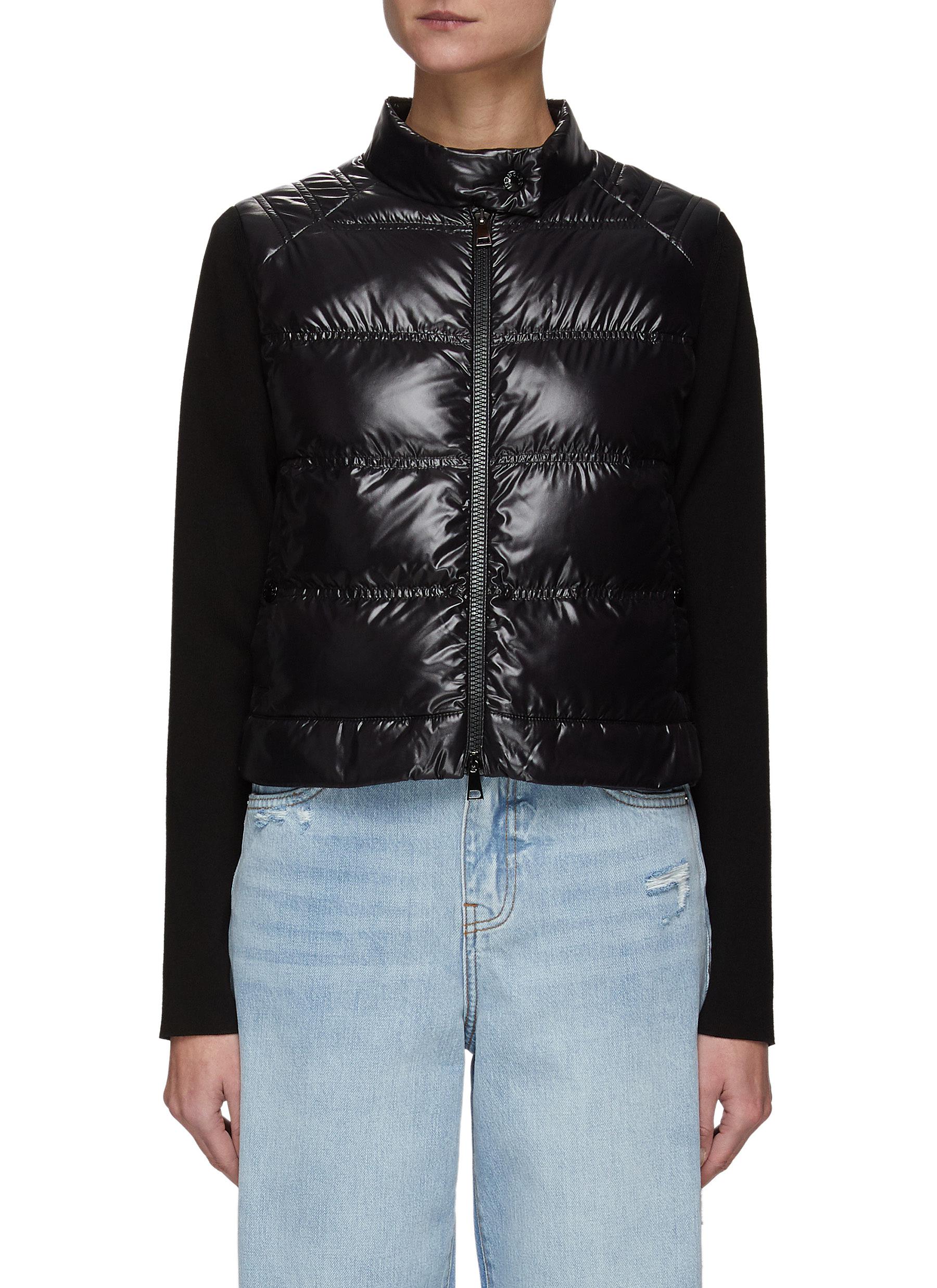 moncler knit sleeve puffer cardigan