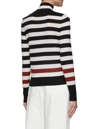 Back View - Click To Enlarge - MONCLER - LONG SLEEVES ROLL NECK STRIPED PULLOVER