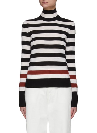 Main View - Click To Enlarge - MONCLER - LONG SLEEVES ROLL NECK STRIPED PULLOVER