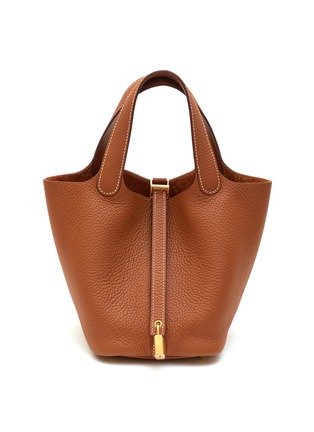 Main View - Click To Enlarge - MAIA - Picotin Gold 18CM Clemence Leather Bag