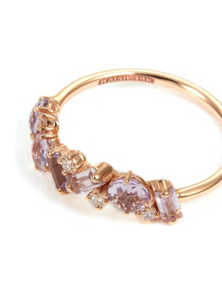 Detail View - Click To Enlarge - SUZANNE KALAN - ‘Bliss' Diamond Sapphire 18k Rose Gold Half Eternity Ring