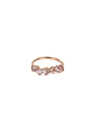 Main View - Click To Enlarge - SUZANNE KALAN - ‘Bliss' Diamond Sapphire 18k Rose Gold Half Eternity Ring
