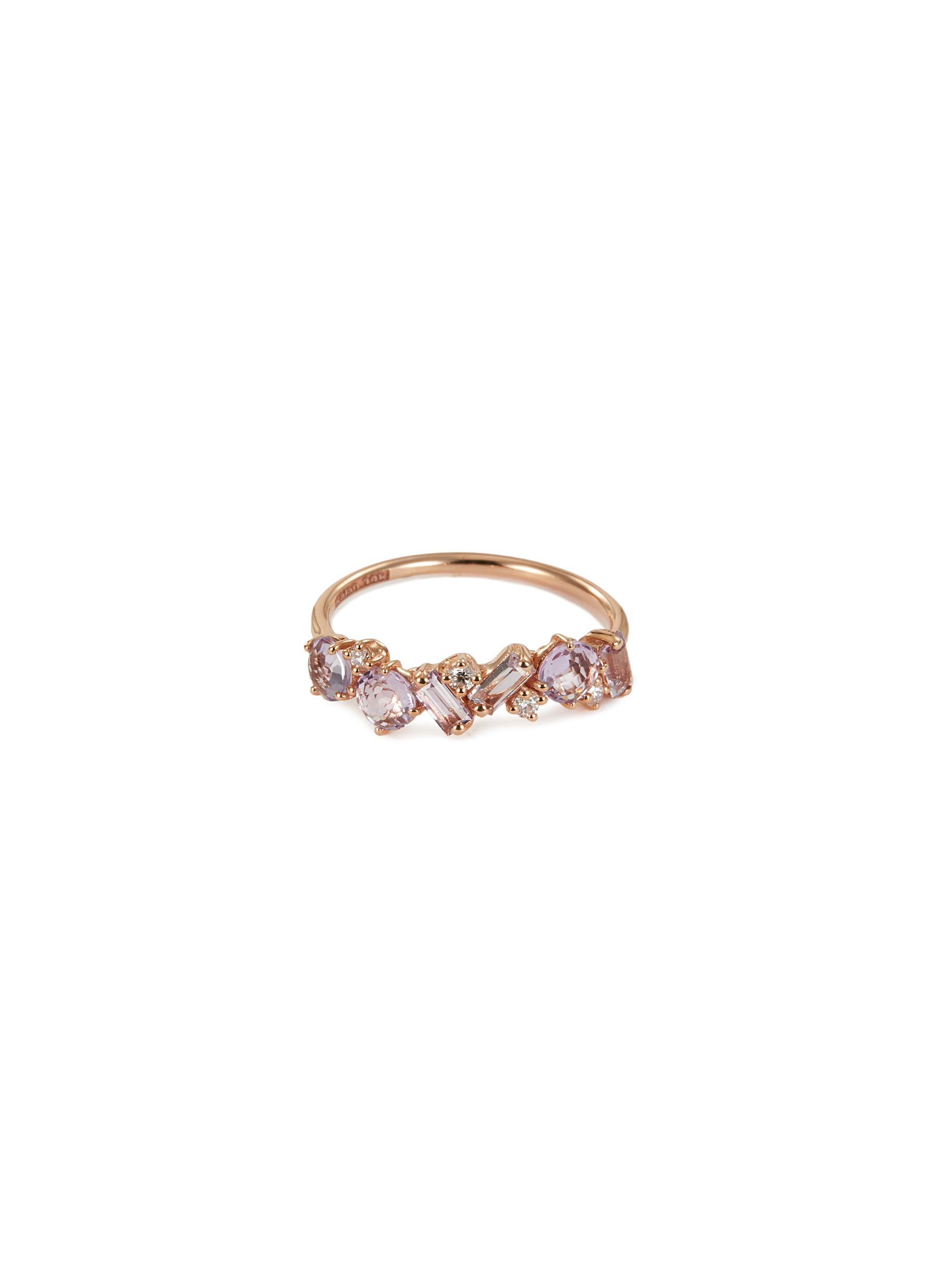 gold diamond half eternity ring