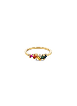 Main View - Click To Enlarge - SUZANNE KALAN - Diamond Sapphire 18k Gold Mini Ring