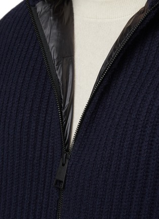  - FRAME DENIM - High Neck Ribbed Wool Knit Zip Up Jacket