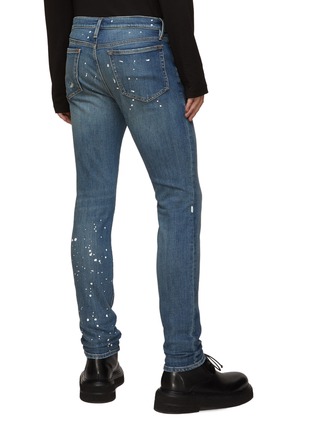 Back View - Click To Enlarge - FRAME - ‘L’Homme’ Paint Splatter Detail Distress Skinny Jeans