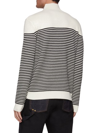 Back View - Click To Enlarge - JW ANDERSON - JWA PULLER NAUTICAL STRIPED MOCK NECK SWEATER