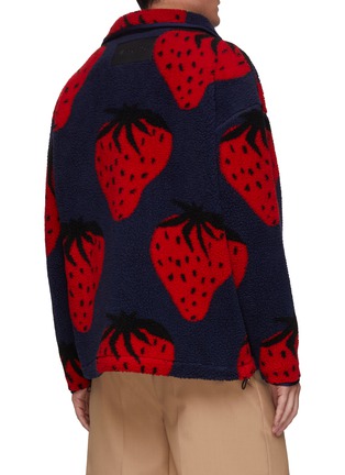 Back View - Click To Enlarge - JW ANDERSON - ZIP FRONT STRAWBERRY FLEECE CASUAL JACKET