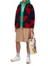 Figure View - Click To Enlarge - JW ANDERSON - ZIP FRONT STRAWBERRY FLEECE CASUAL JACKET