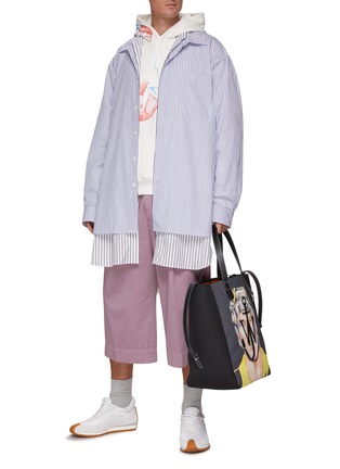Figure View - Click To Enlarge - JW ANDERSON - CLASSIC POL ANGLADA RUGBY PRINT BRUSHED FLEECE HOODIE