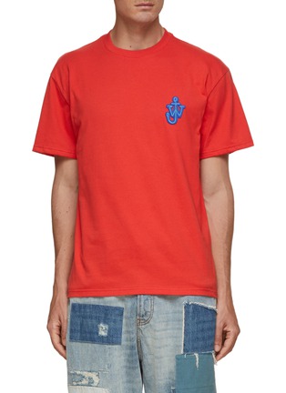 Main View - Click To Enlarge - JW ANDERSON - Crewneck Anchor Patch Cotton Jersey T-Shirt