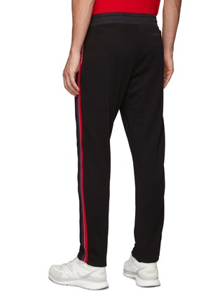 Back View - Click To Enlarge - MONCLER - ELASTIC DRAWSTRING WAIST CONTRASTING PANEL SWEATPANTS