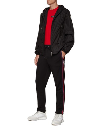 Figure View - Click To Enlarge - MONCLER - ELASTIC DRAWSTRING WAIST CONTRASTING PANEL SWEATPANTS
