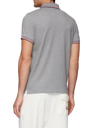 Back View - Click To Enlarge - MONCLER - SHORT SLEEVE LOGO PATCH POLO SHIRT