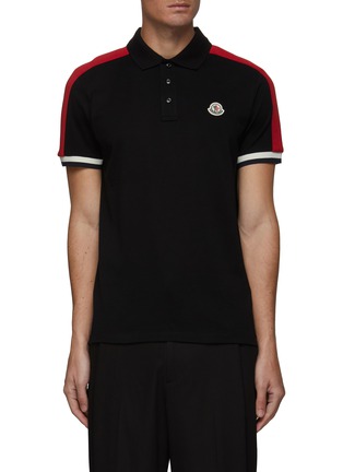 Main View - Click To Enlarge - MONCLER - Contrast shoulder panel polo shirt