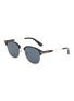 Main View - Click To Enlarge - TOM FORD - Half Frame Acetate Metal Wayfarer Sunglasses