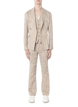 Main View - Click To Enlarge - AMIRI - SLASH FLARE STRIPE BUTTON DETAIL PANTS