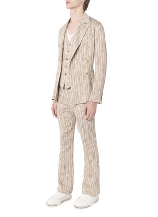 Figure View - Click To Enlarge - AMIRI - SLASH FLARE STRIPE BUTTON DETAIL PANTS