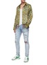 Figure View - Click To Enlarge - AMIRI - HIBISCUS ARTPATCH DISTRESS DETAILS LIGHT WASH JEANS
