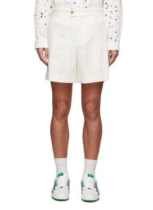 Main View - Click To Enlarge - AMIRI - TAILORED FLAT FRONT TEXTURED COTTON SHORTS
