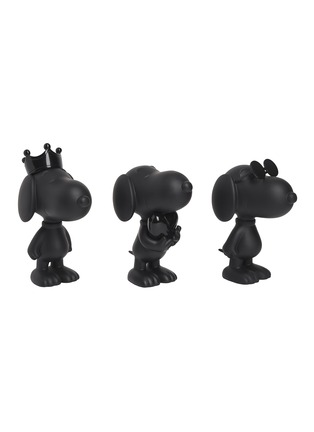 Main View - Click To Enlarge - LEBLON DELIENNE - Snoopy Sculpture – Set Of 3 in Matt/Glossy Black