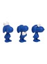 Main View - Click To Enlarge - LEBLON DELIENNE - Snoopy Sculpture – Set Of 3 in Matt Blue/Glossy White