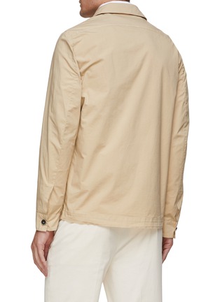 Back View - Click To Enlarge - BARENA - Point Collar Cotton Blend Shirt Jacket