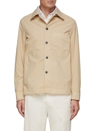 Main View - Click To Enlarge - BARENA - Point Collar Cotton Blend Shirt Jacket