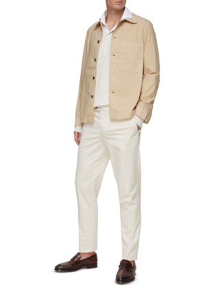 Figure View - Click To Enlarge - BARENA - Point Collar Cotton Blend Shirt Jacket