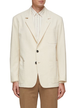 Main View - Click To Enlarge - BARENA - Rea Malstral' Textured Cotton Blend Single Breasted Blazer