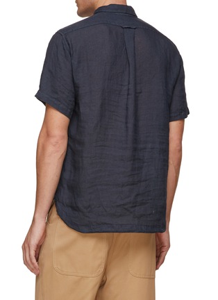Back View - Click To Enlarge - BARENA - Tellno' Half Placket Linen Short Sleeved Shirt