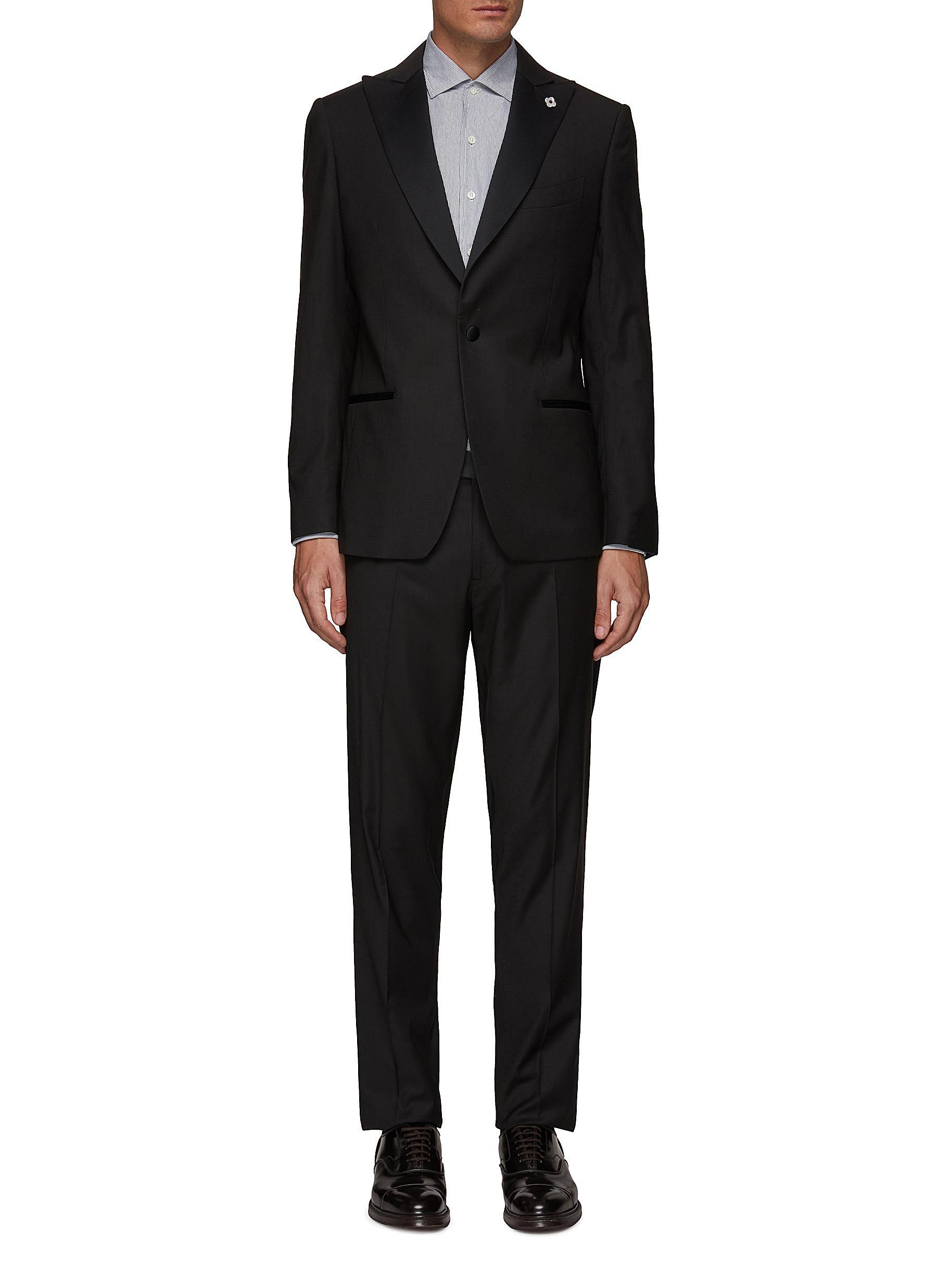 iron gray peak lapel suit